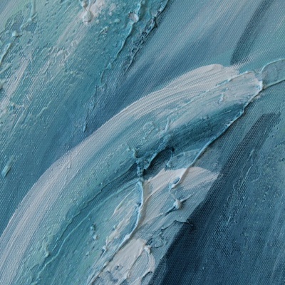 Pintura texturizada em azul e branco com relevo