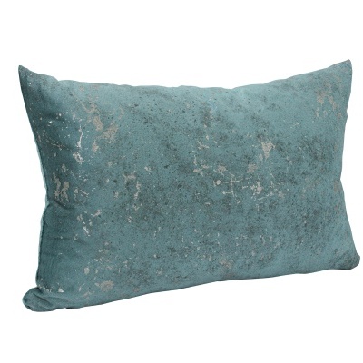 Almofada azul esverdeada com efeito áspero e manchado