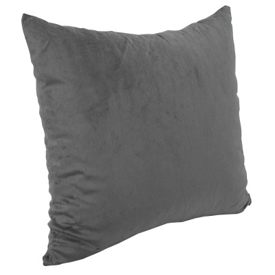Travesseiro quadrado cinzento escuro com textura suave