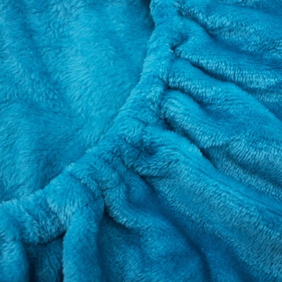 Tecido felpudo azul turquesa com textura suave e ondulações.