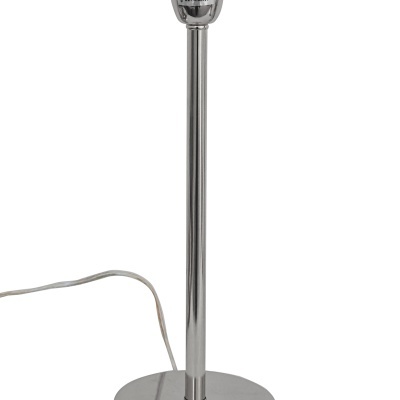 Candeeiro de mesa prateado metálico com suporte para lâmpada E27 e cabo branco