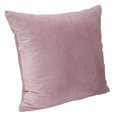 Almofada rosa claro aveludada quadrada
