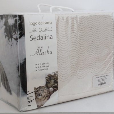 Jogo de cama Sedalina Alaska embalagem transparente com padrão ondulado bege
