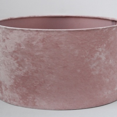 Abajur redondo de veludo rosa
