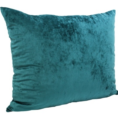 Almofada azul turquesa aveludada rectangular