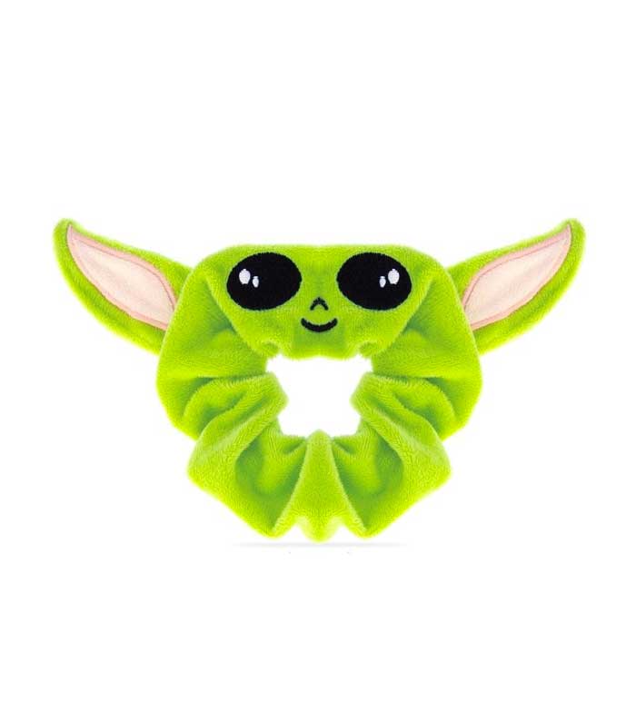 Elástico de cabelo verde de peluche com orelhas pontiagudas