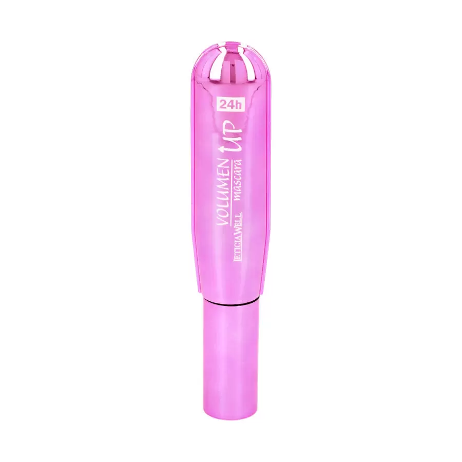 embalagem rosa translúcida de produto cosmético VOLUMEN VIP 24h