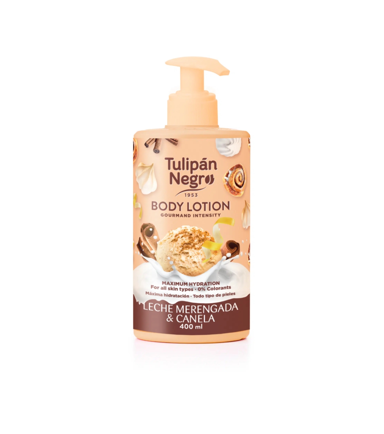 Loção corporal Tulipán Negro 400 ml leite merengado e canela