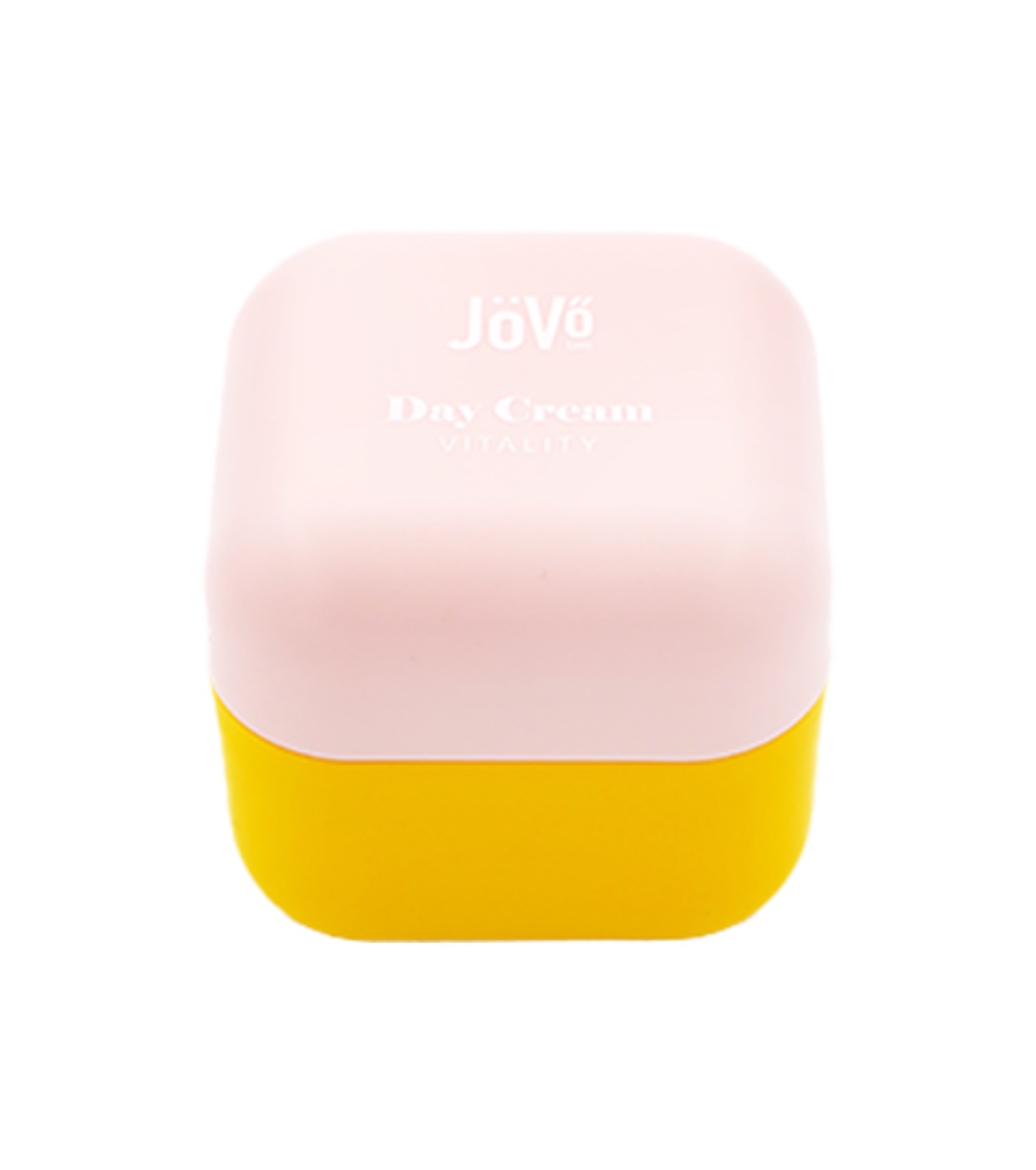 Embalagem creme facial Jövô Day Cream Vitality rosa e amarelo