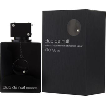 frasco e caixa pretos perfume club de nuit intense man