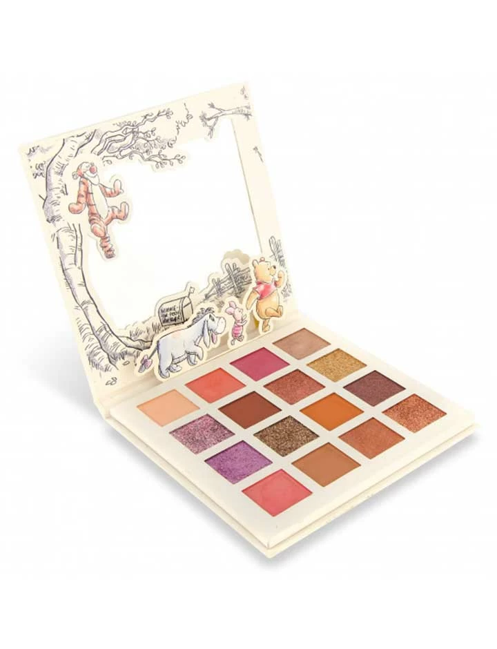 Paleta de sombras coloridas com ilustrações infantis na tampa