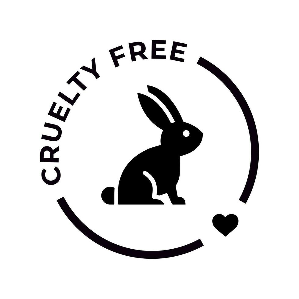 Logotipo preto e branco com coelho e texto CRUELTY FREE