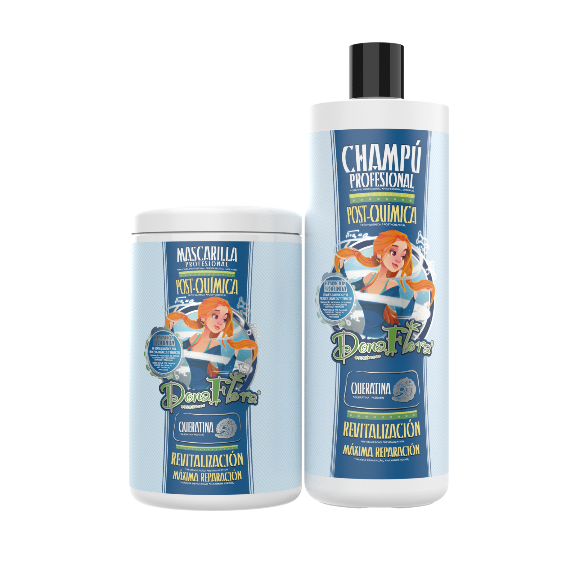 Champô e máscara Power Flora Professional Pós-Química