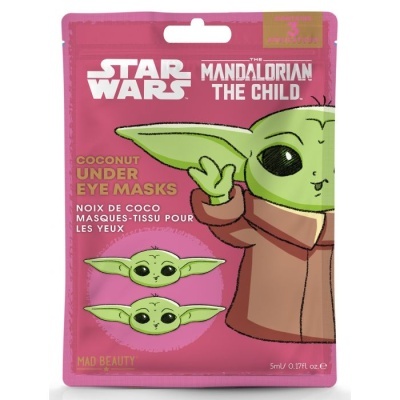 Embalagem rosa de máscara facial para olhos com personagem The Child de Star Wars