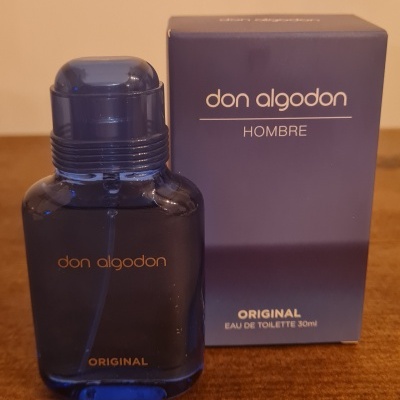 Frasco azul de perfume Don Algodon Original com caixa