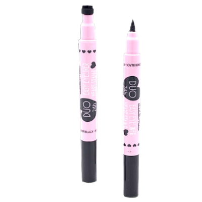 Duas canetas delineadoras Duo Fast Eyeliner cor-de-rosa com detalhes pretos