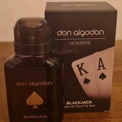 Frasco e caixa fragrância 'don algodon blackjack' para homem
