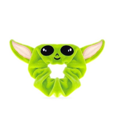 Elástico de cabelo verde de peluche com orelhas pontiagudas