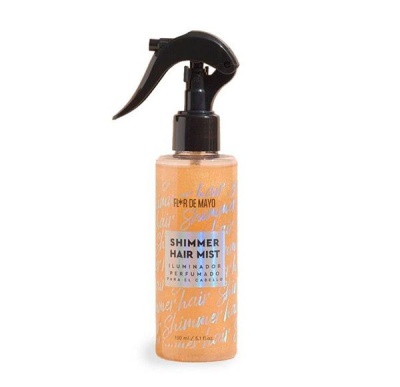 Frasco de spray para cabelo laranja com borrifador preto