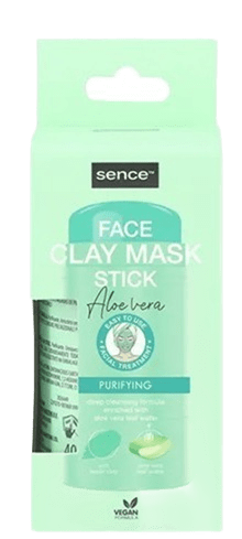 Máscara facial em stick sence com aloe vera e argila