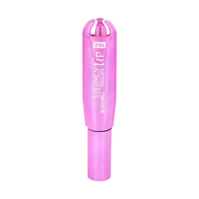 embalagem rosa translúcida de produto cosmético VOLUMEN VIP 24h