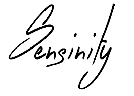 Palavra 'Sensinity' escrita à mão em tinta preta
