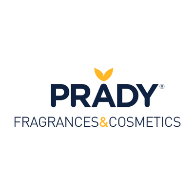Logotipo da marca PRADY com texto FRAGRANCES&COSMETICS