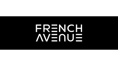 Logótipo FRENCH AVENUE em branco sobre fundo preto