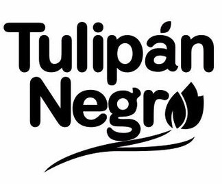 Logótipo texto preto Tulipán Negro com tulipa preta