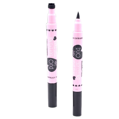 Duas canetas delineadoras Duo Fast Eyeliner cor-de-rosa com detalhes pretos