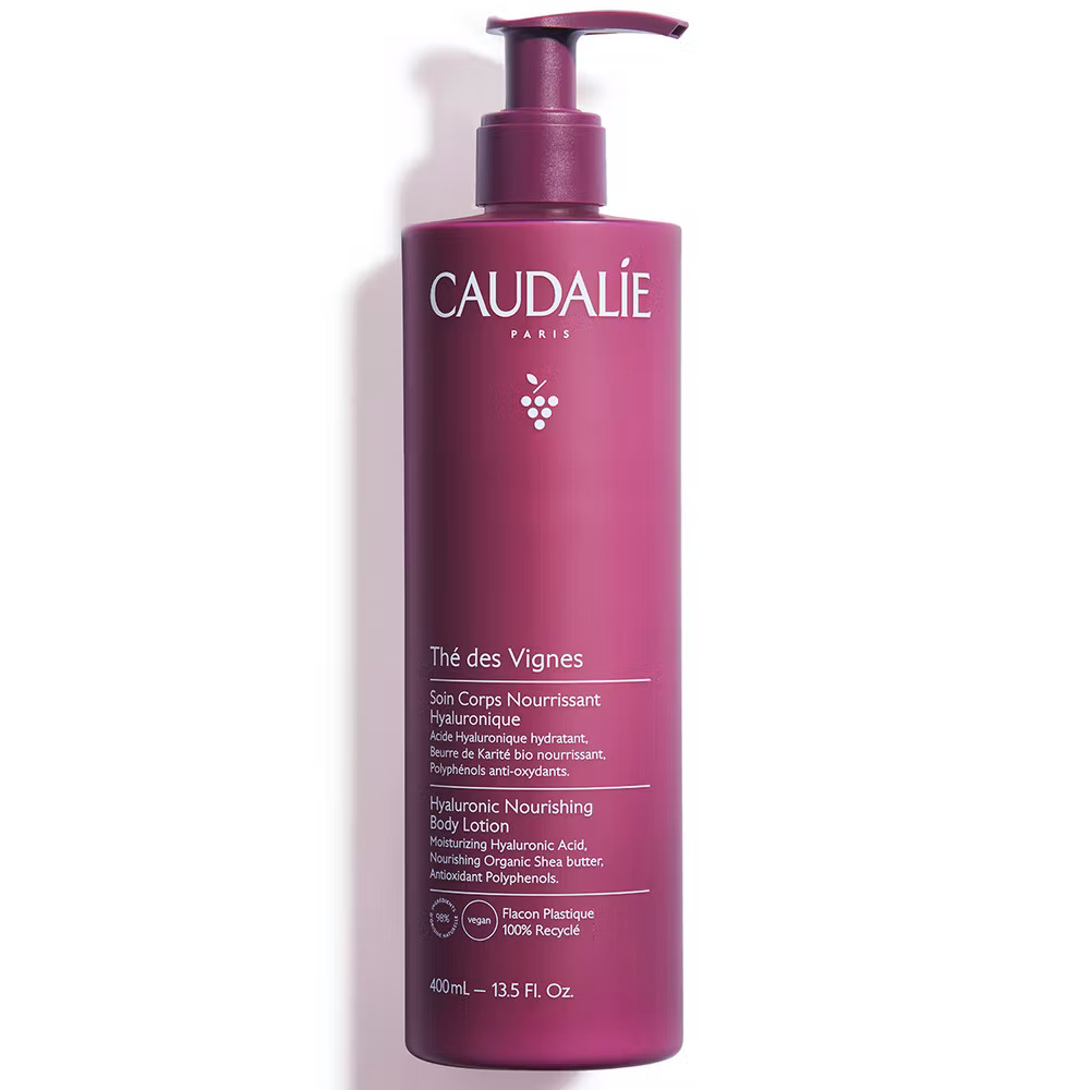 Caudalie - Thé des Vignes Cuidado Corporal Nutritivo Hialurónico 400ml Loção corporal hidratante CAUDALIE Paris em frasco rosa escuro com tampa de bomba