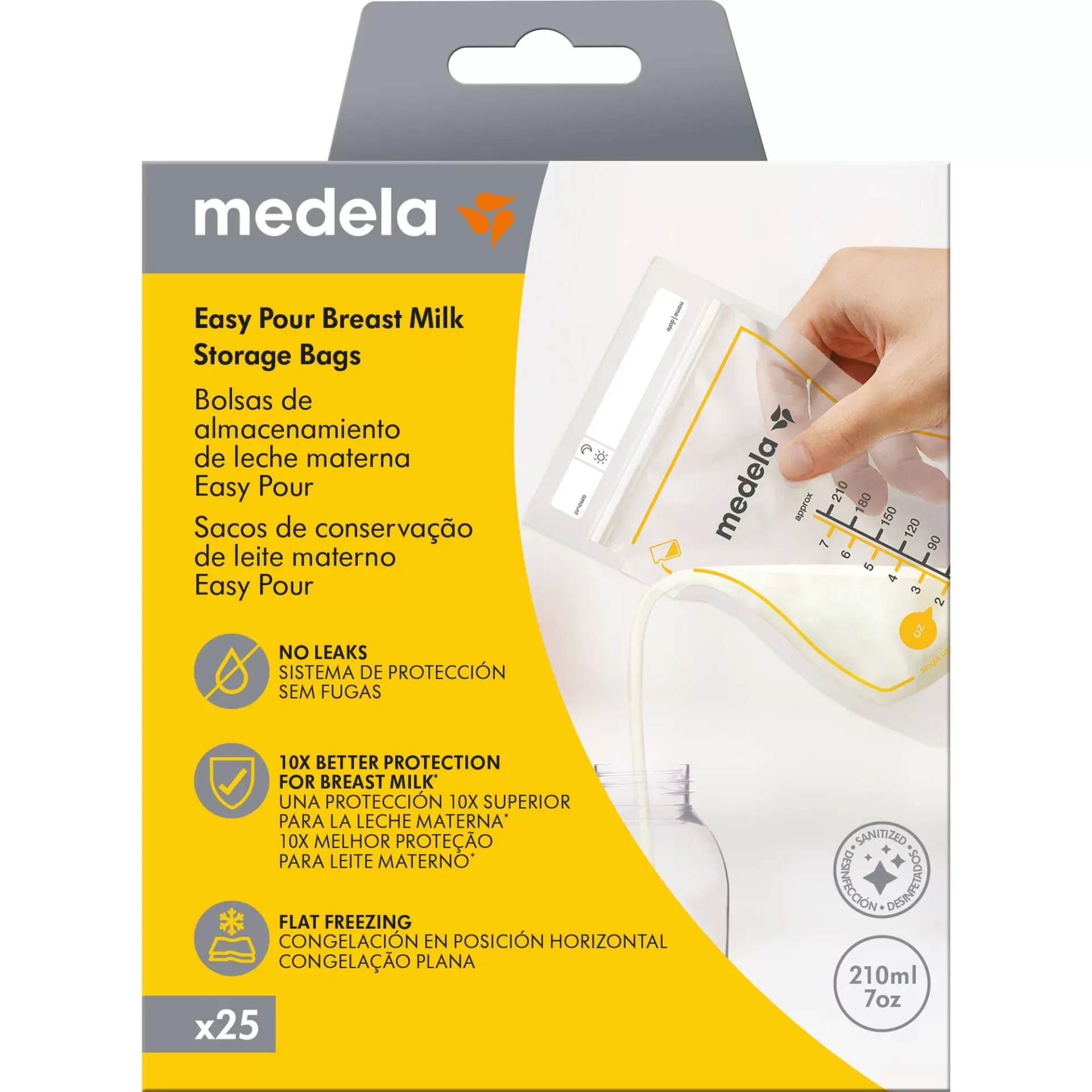Medela - Sacos de Conservação Leite Materno Easy Pour 25und Embalagem sacos armazenamento leite materno medela