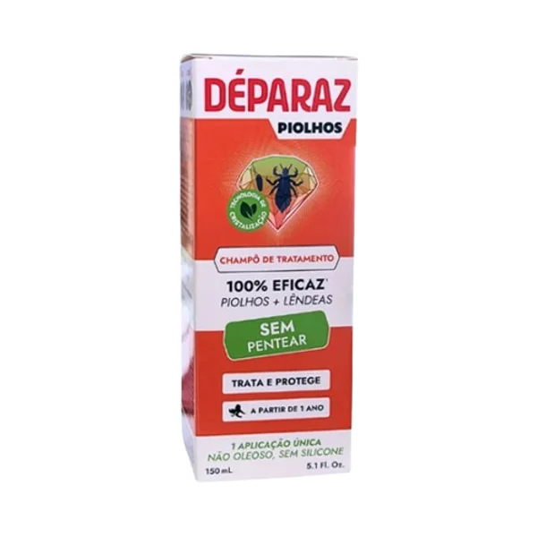 Déparaz - Champô Tratamento Anti-Piolhos 150ml Embalagem de champô Déparaz Piolhos para tratamento de piolhos