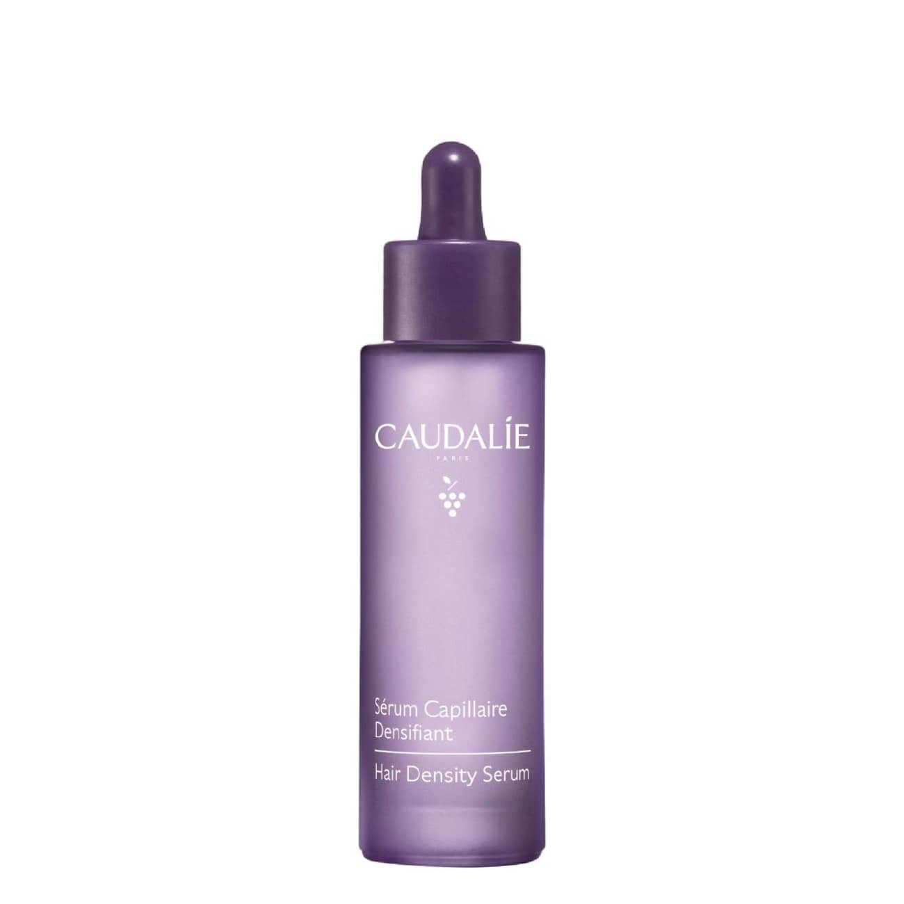 Caudalie - Sérum Capilar Antiqueda 50ml Frasco roxo translúcido com conta-gotas para sérum capilar da Caudalie