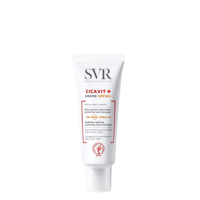 SVR - Cicavit+ SPF50+ Creme Protetor Calmante 40ml Frasco branco SVR CICAVIT+ CREME SPF50+
