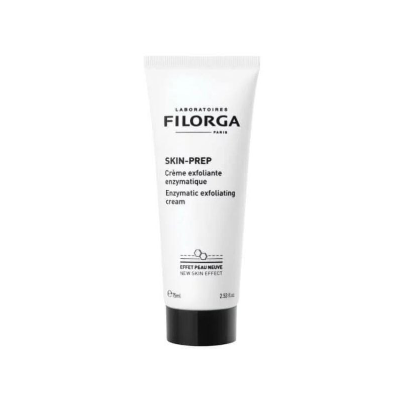 Filorga - Skin-Prep Creme Esfoliante Enzimático 75ml Tubo branco de creme esfoliante Filorga Skin-Prep com tampa preta