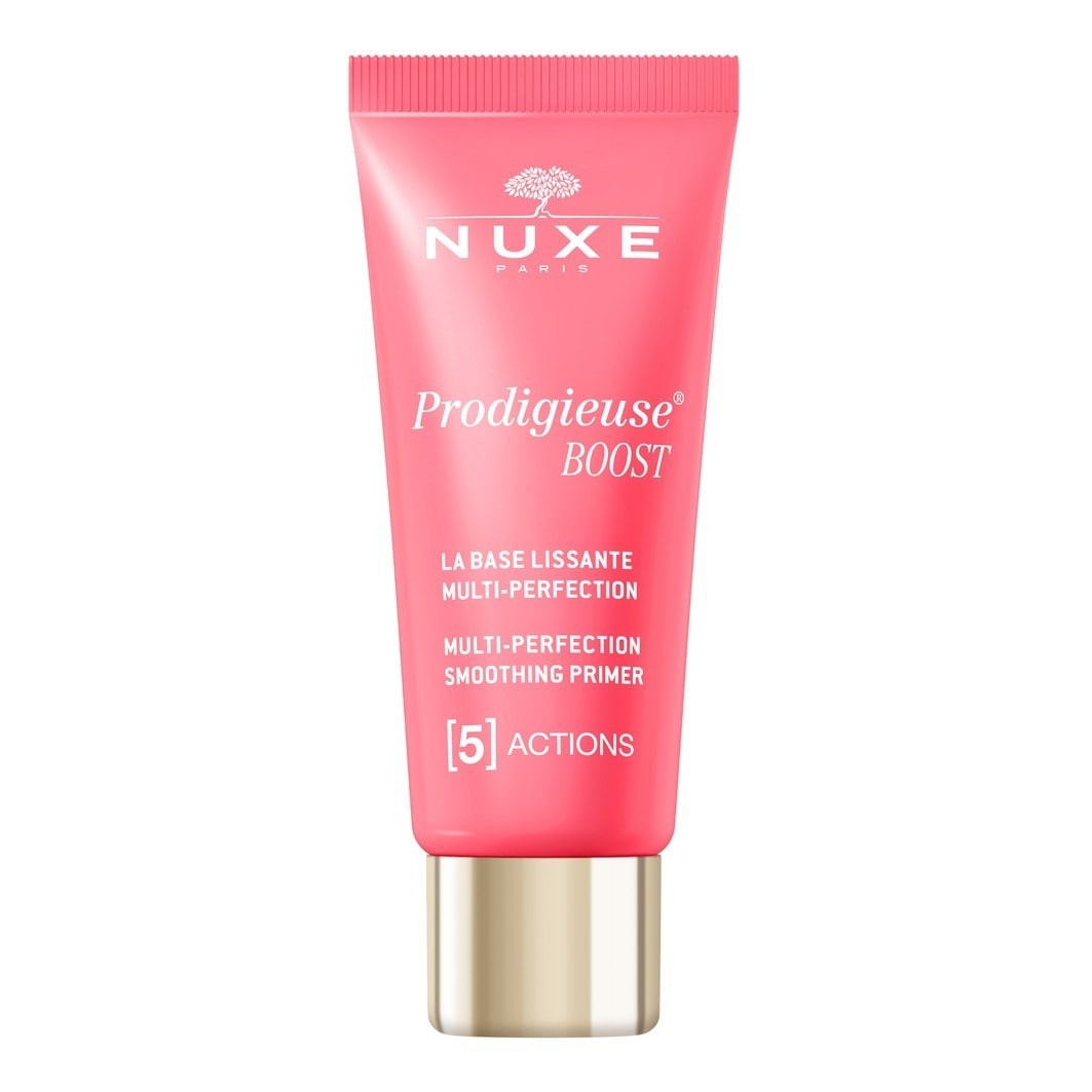 Nuxe - Base Alisante Multi-Perfeição 5 em 1 30ml Frasco rosa de primer Prodigieuse Boost da Nuxe com tampa dourada
