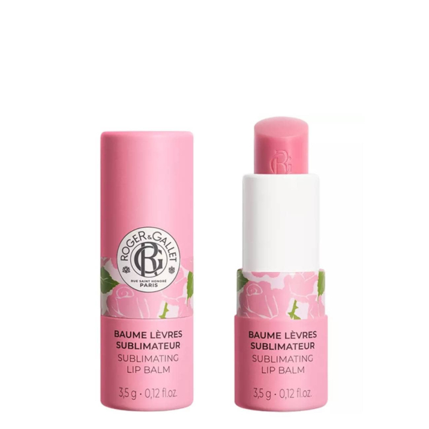 Roger & Gallet - Rose Bálsamo Labial Sublimador 3.5g Bálsamo labial sublimador Roger&Gallet em embalagem rosa com padrão floral
