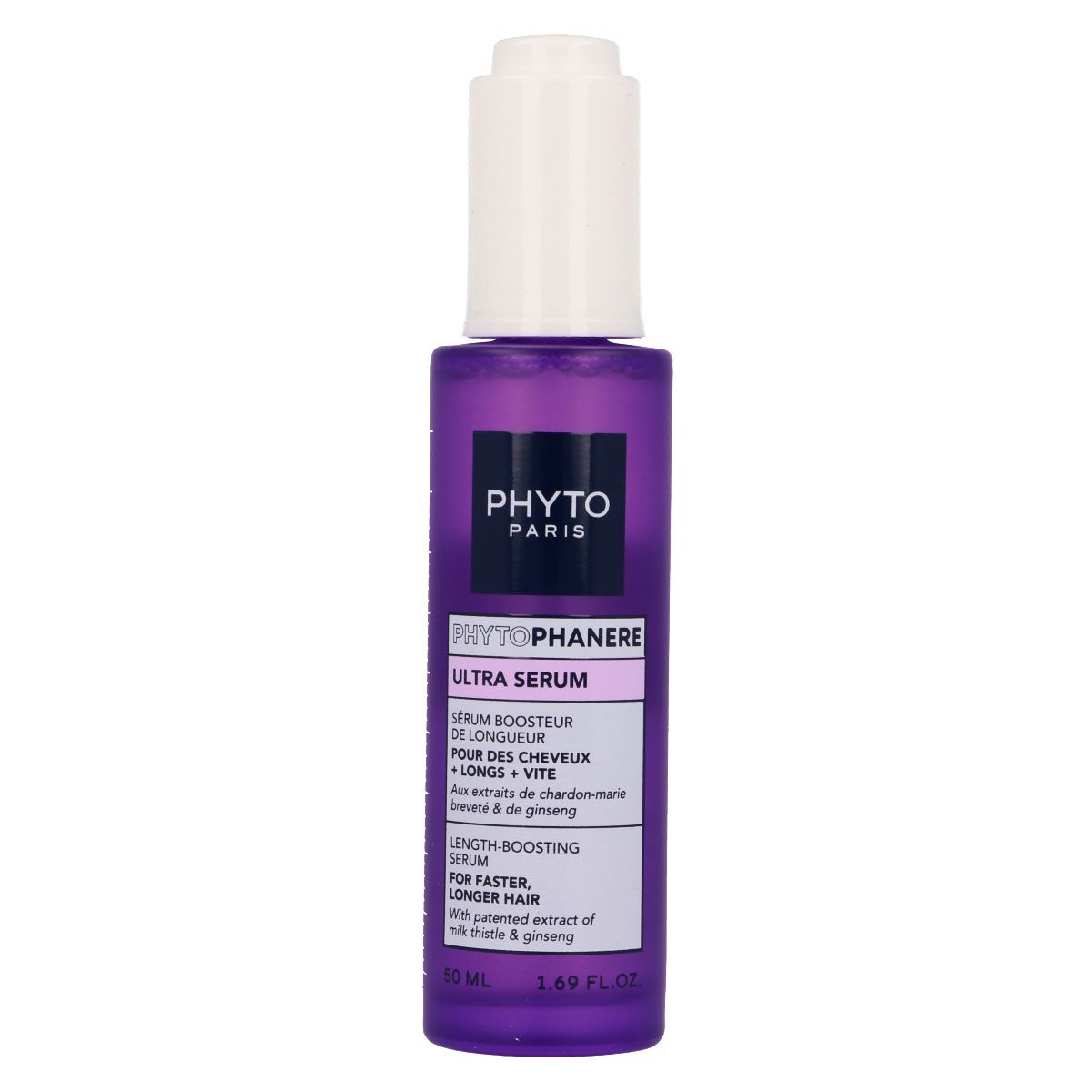 Phyto - Phytophanere Sérum Potenciador de Crescimento 50ml Frasco roxo com tampa branca de serum capilar Phyto Paris Phytophanere