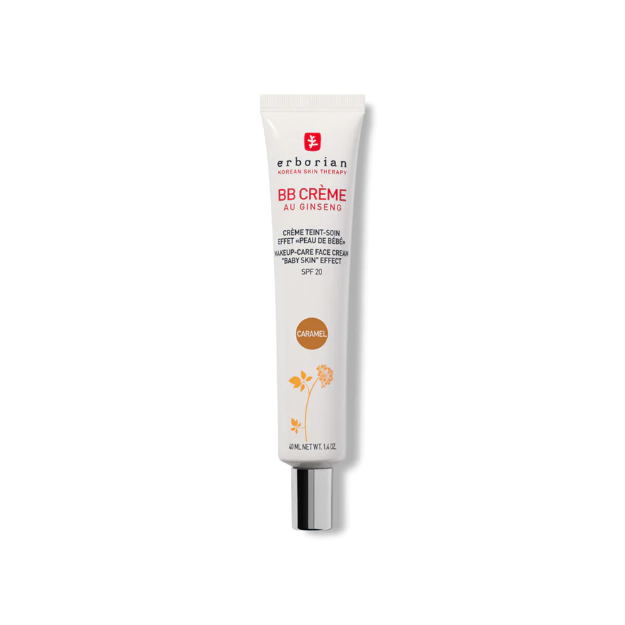 Erborian - BB Crème Caramel 40ml tubo branco de creme BB Crème erborian com tampa prateada