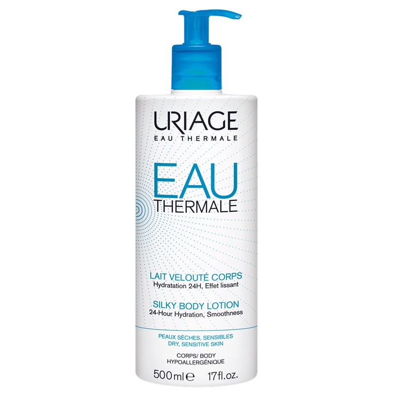 Uriage - Leite Aveludado Corporal 500ml Loção corporal Uriage EAU THERMALE com doseador azul e embalagem branca