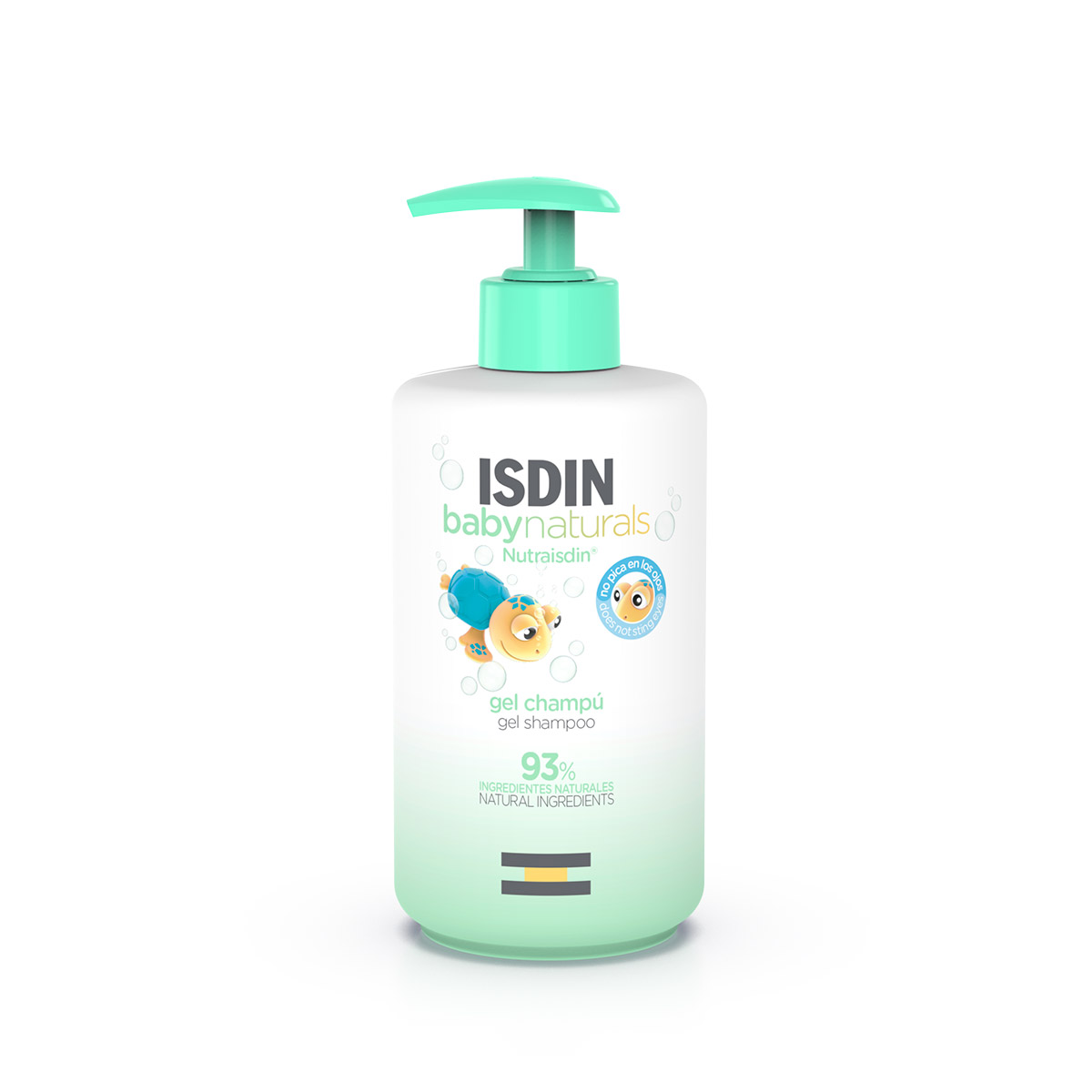 Isdin - Baby Naturals Gel-champô 400ml Frasco de gel champô ISDIN babynaturals com dispensor verde água