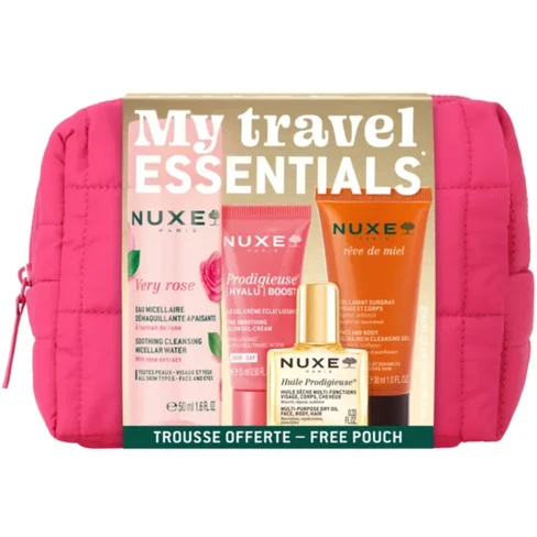 Nuxe - My Travel Essentials Conjunto viagem NUXE com necessaire rosa e 4 produtos de cuidados de pele