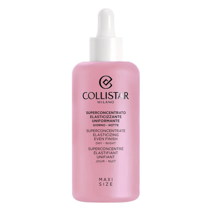 Frasco rosa com conta-gotas branco da Collistar Milano para cuidado da pele