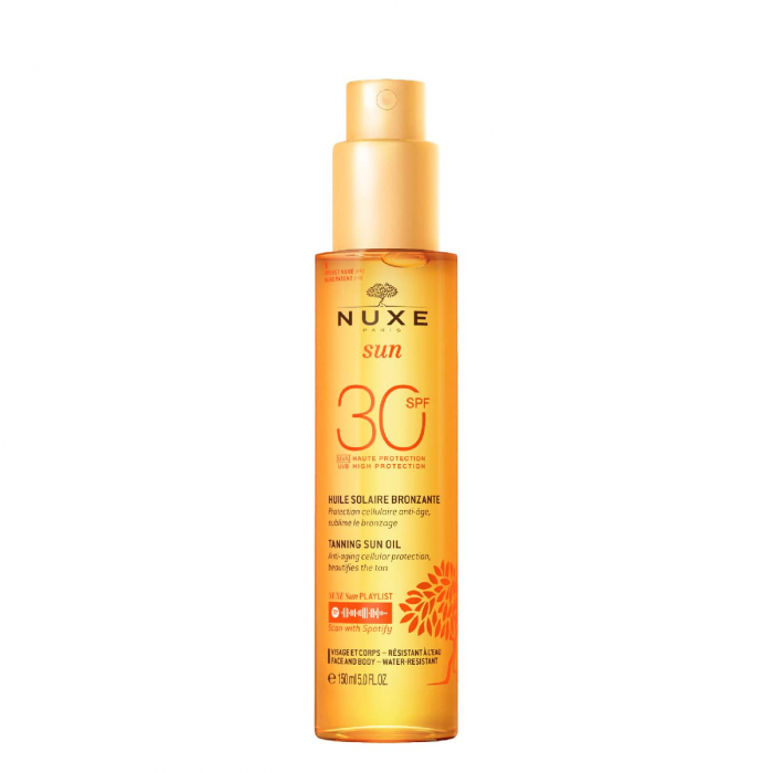 Nuxe - Sun Óleo Solar para Rosto e Corpo SPF30 150ml Frasco spray laranja do óleo bronzeador NUXE sun SPF 30