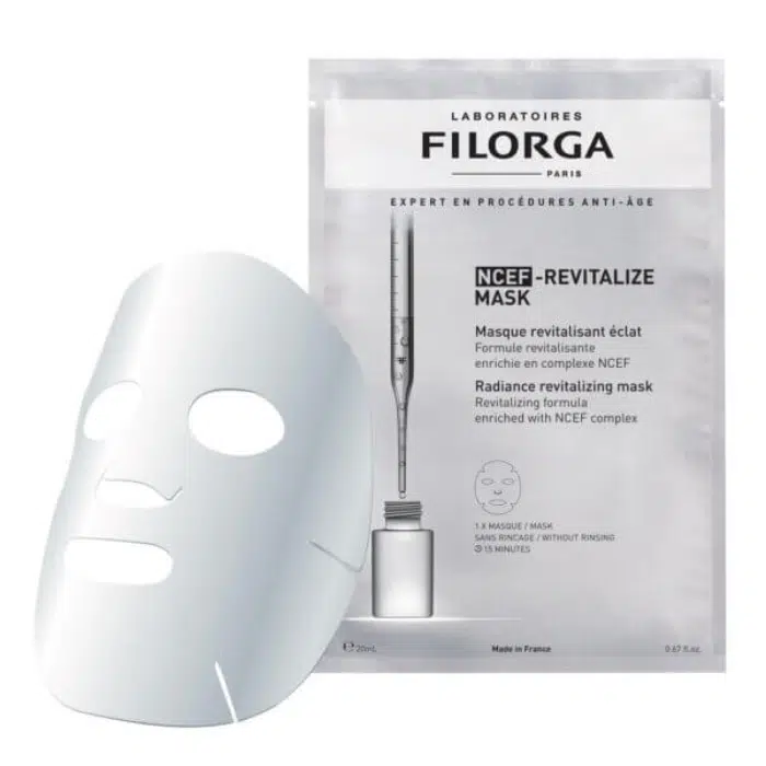 Filorga - Ncef-Revitalize Mask 20ml Máscara facial branca e embalagem da máscara NCEF-Revitalize da Filorga