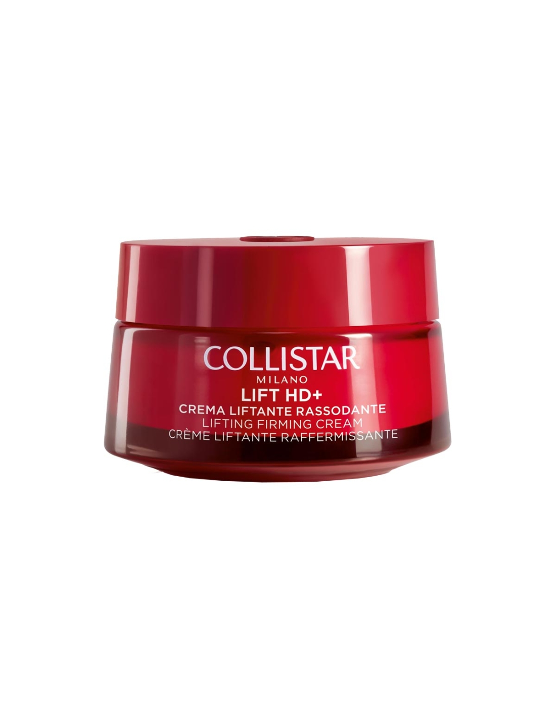 Collistar - Lift HD+ Creme Ultra Liftante Rosto 50ml Frasco vermelho de creme lifting firmador Collistar com texto branco