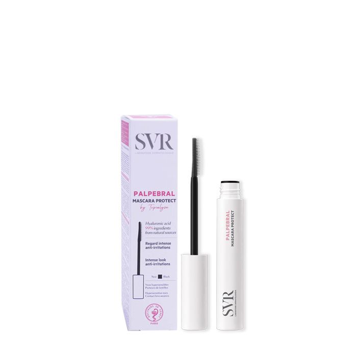 SVR - Topialyse Palpebral Máscara Protect Preta 9ml Máscara de pestanas branca SVR Palpebral Mascara Protect com escova preta