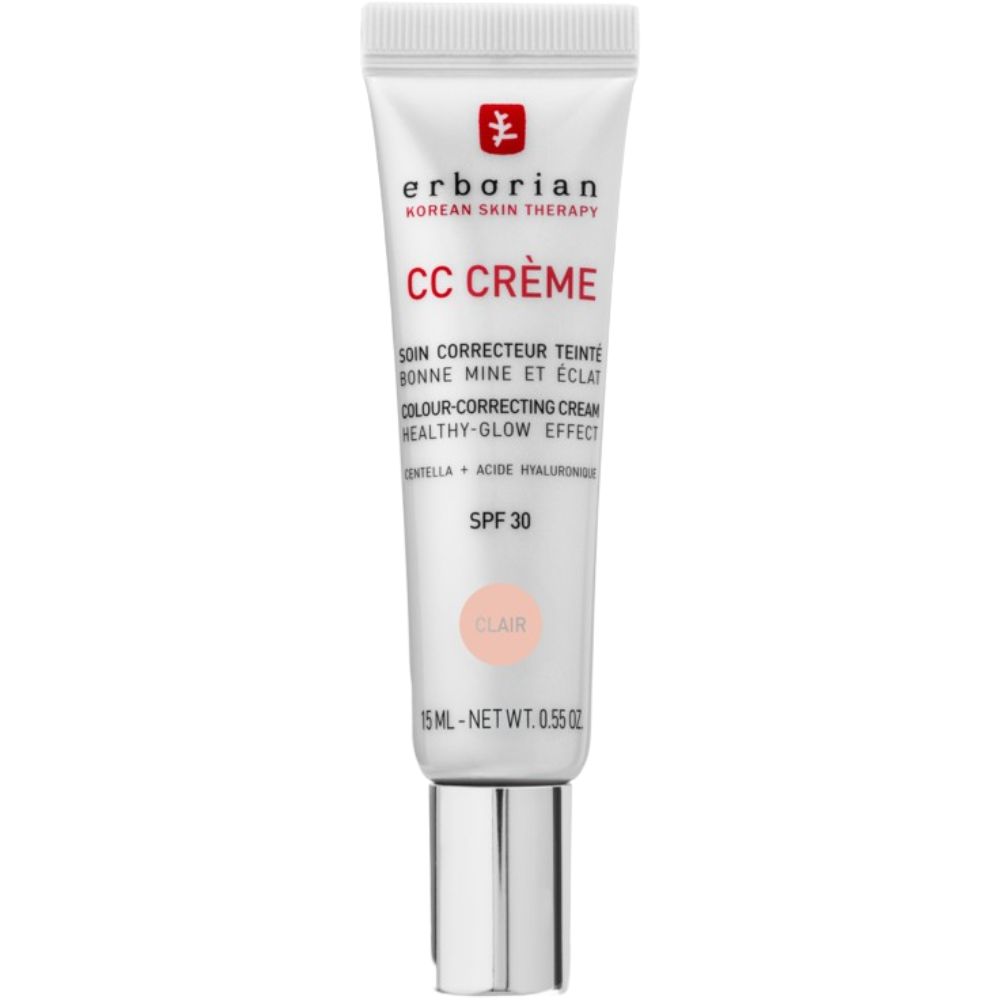 Erborian - CC Crème Clair SPF30 15ml Tubo branco de CC Crème Erborian com tampa prateada