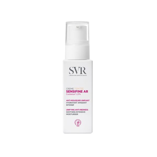 SVR - Sensifine AR Creme com Cor 40ml Frasco de creme hidratante facial Sensifine AR da SVR com tampa transparente
